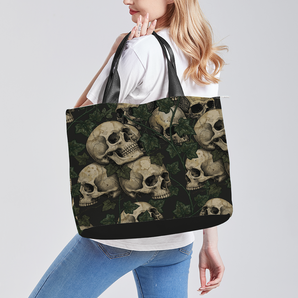 Ossuary Tote Bag — model wearing in studio