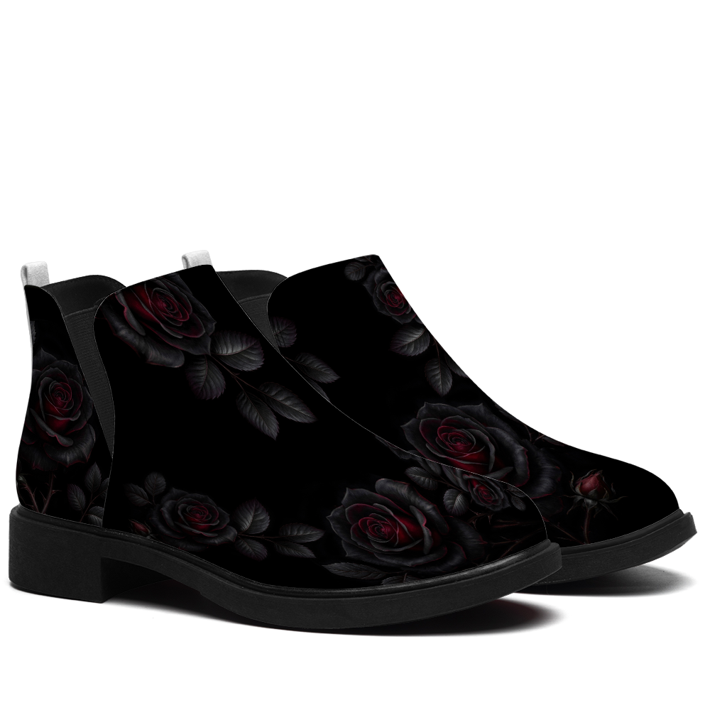 Thornveil Rose Chelsea Boots - pair angle view on white background