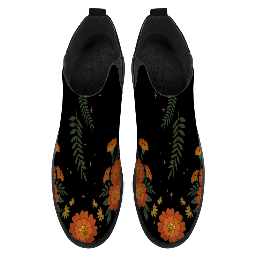 Calendula Chelsea Boots - top view showing insole on white background