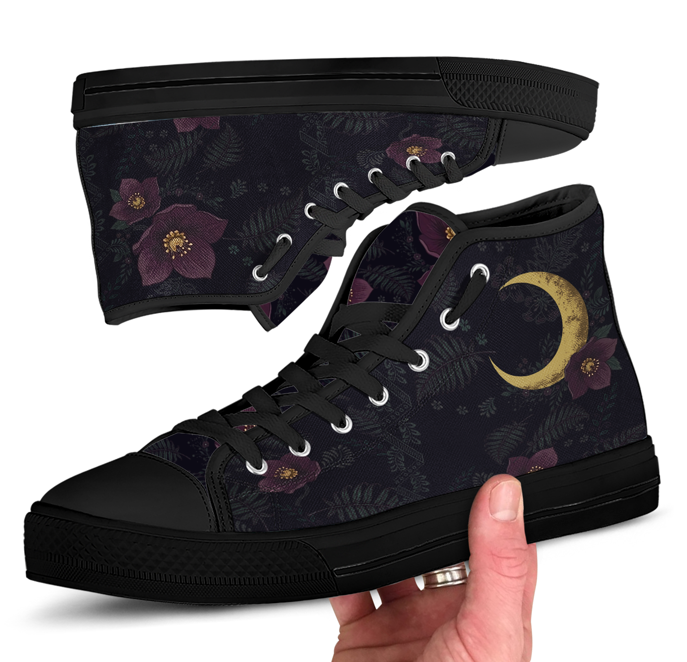 Vespertine High Tops black sole in hand