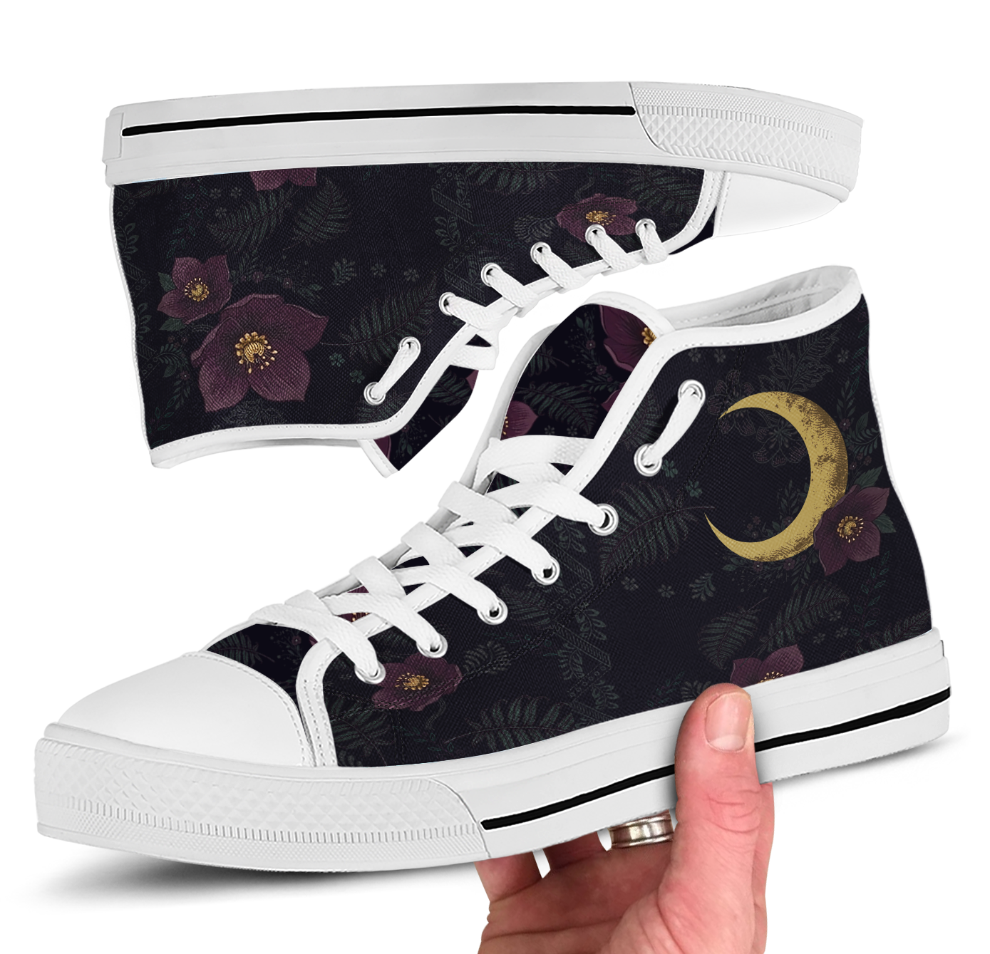 Vespertine High Tops white sole in hand