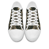 Ossuary Low Tops - clustered skulls entwined with dark ivy vines on a black ground