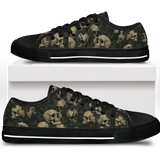 Ossuary Low Tops - clustered skulls entwined with dark ivy vines on a black ground