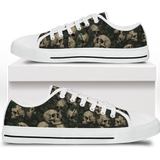 Ossuary Low Tops - clustered skulls entwined with dark ivy vines on a black ground