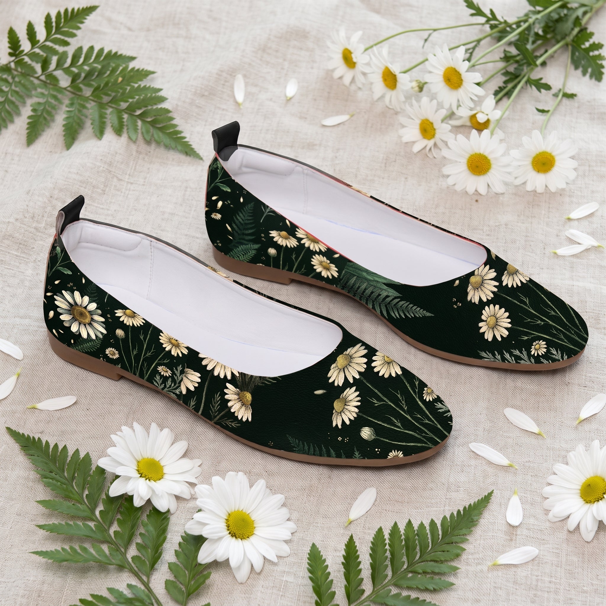 Matricaria Pump - flat lay on decor