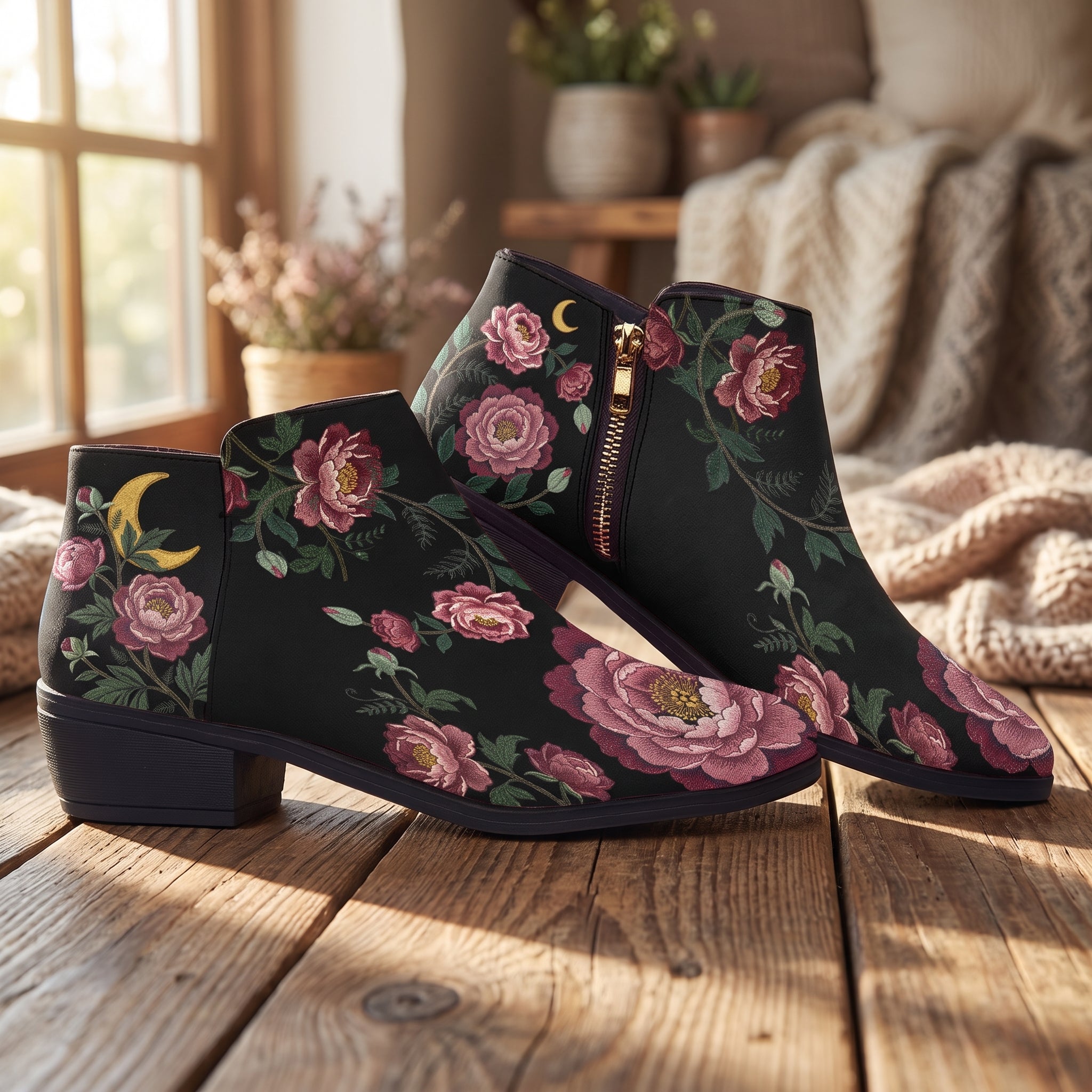 Paeonia Fashion Zip Boots