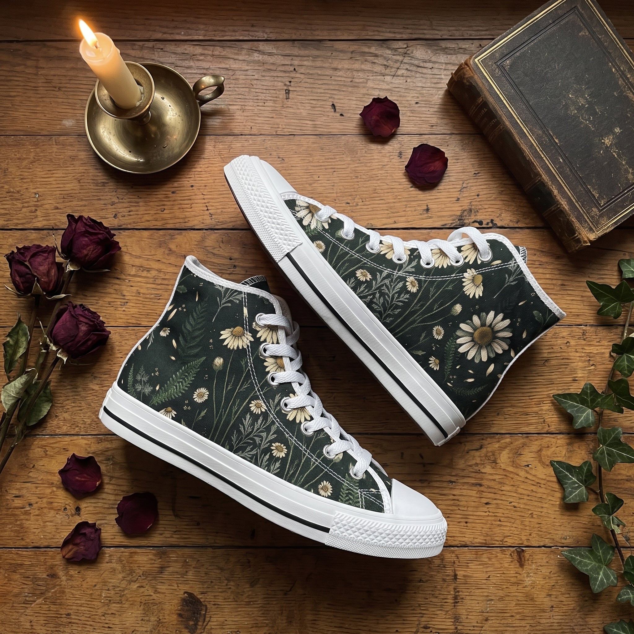 Matricaria High Tops white sole flat lay