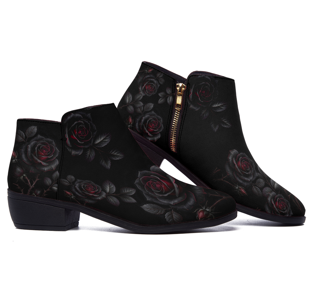 Thornveil Rose Fashion Zip Boots