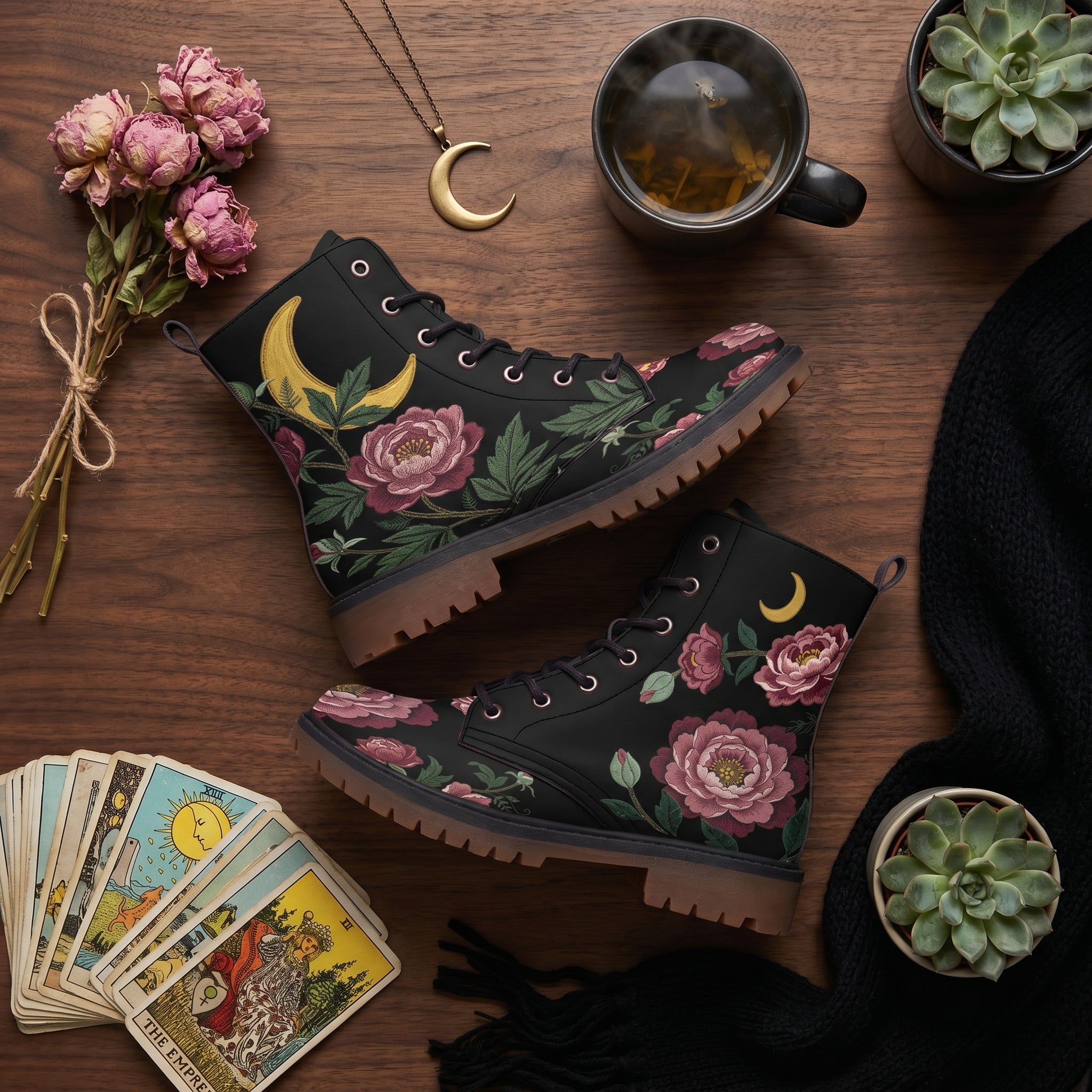 Paeonia Vegan Leather Boots lifestyle 2
