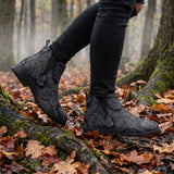 Acherontia Chelsea Boots — outdoor forest lifestyle worn on model