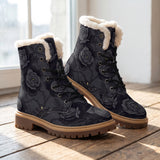 Acherontia Winter Boots - wood floor