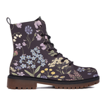 Achillea Leather Boots — outer side view on white