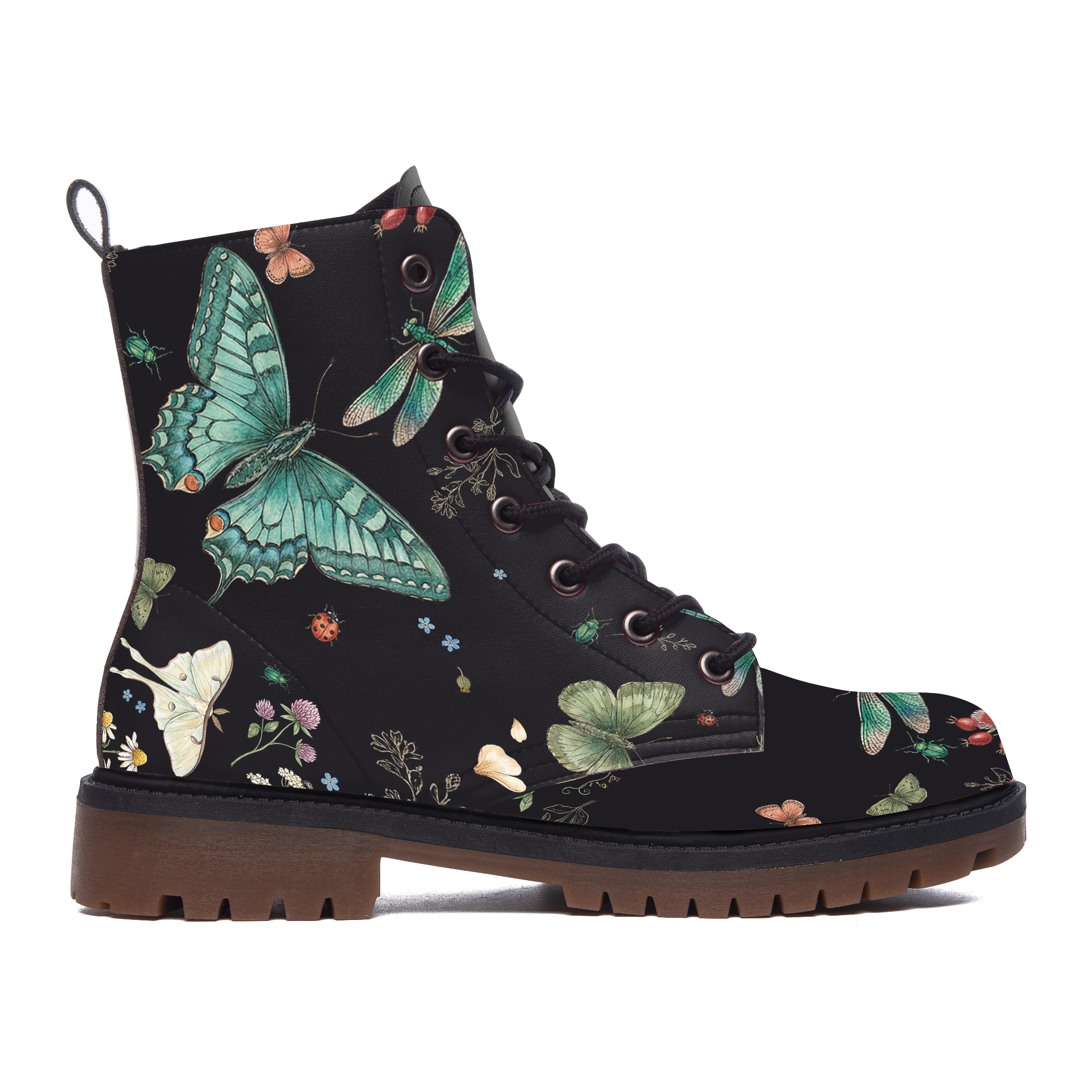 Aurelia Leather Boots — outer side view on white
