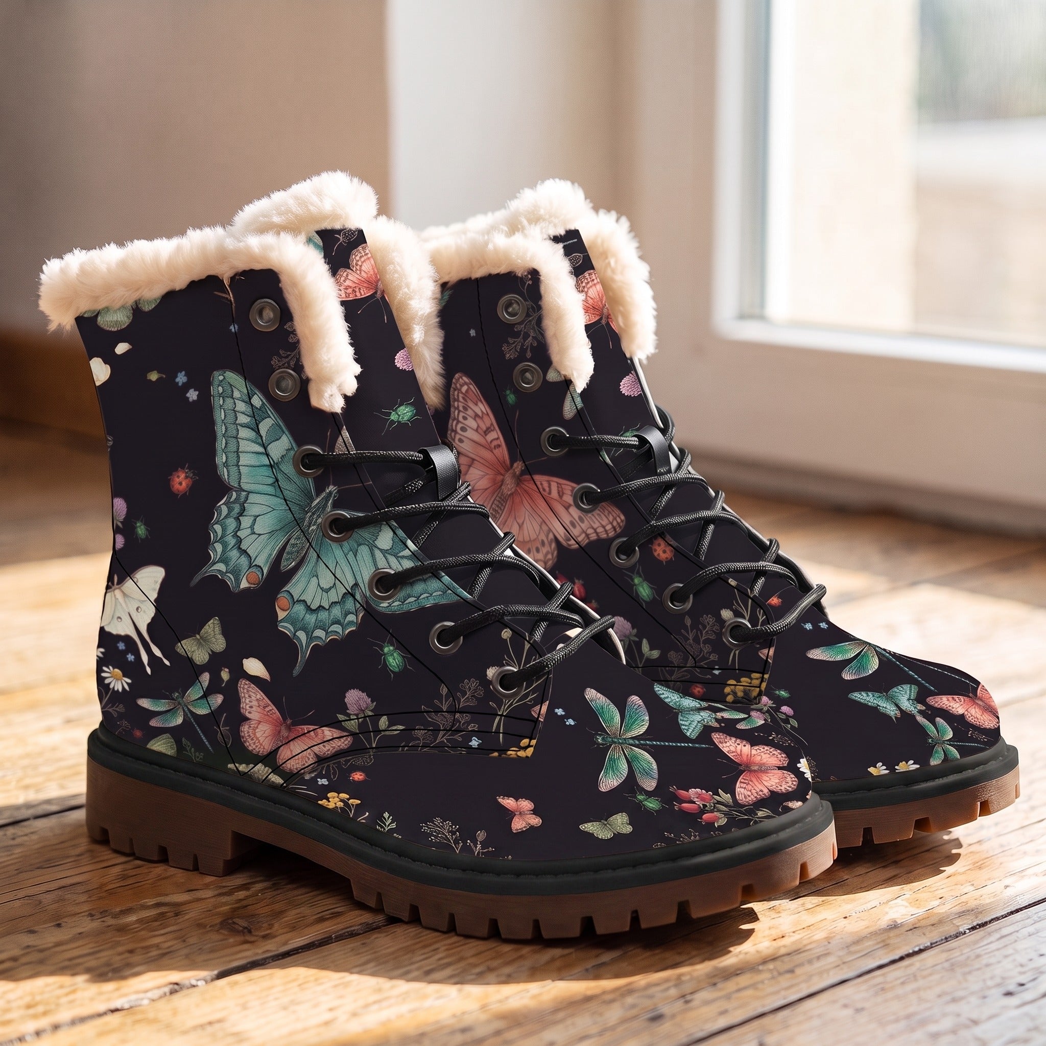 Aurelia Winter Boots - wood floor