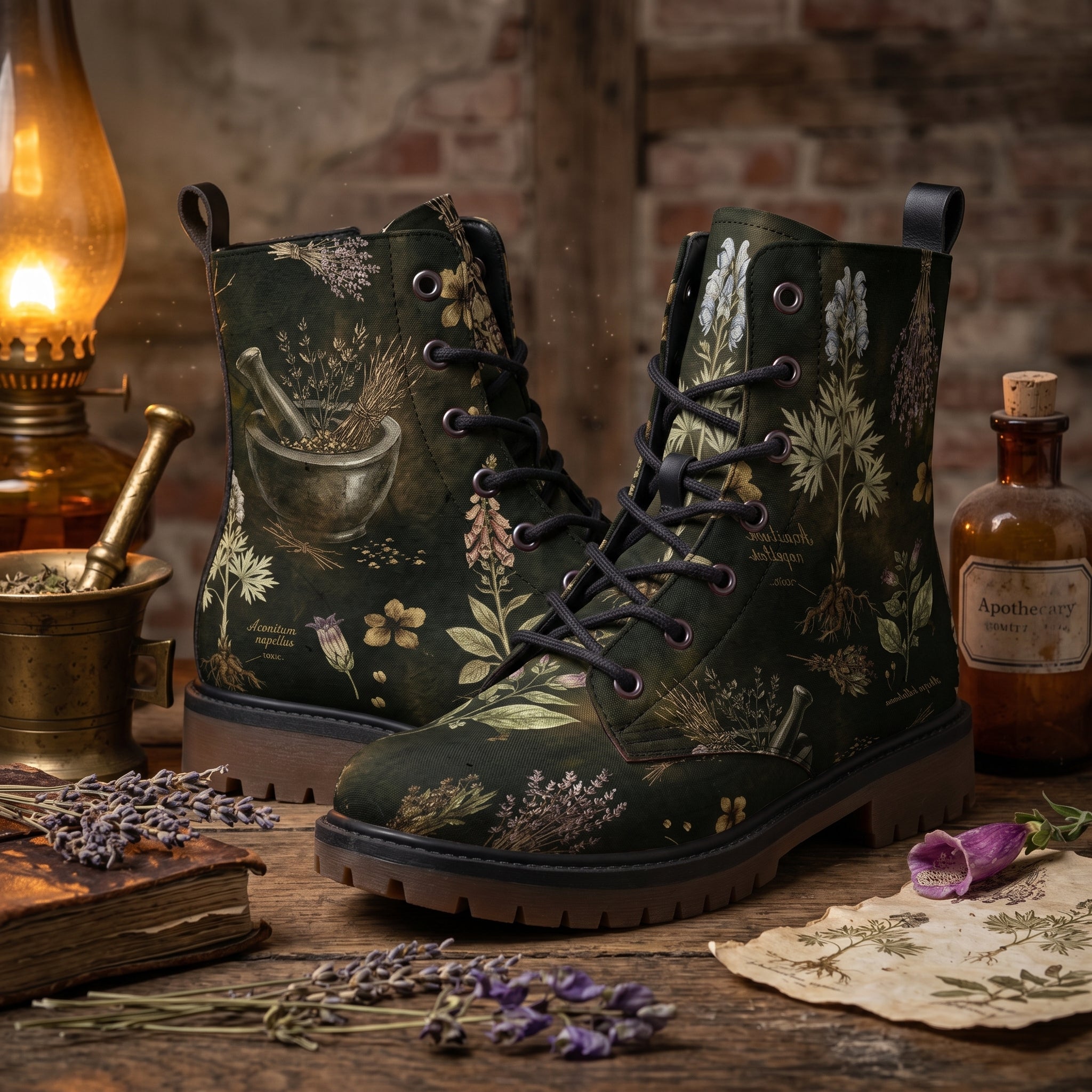 Belladonna boots apothecary desk with oil lamp