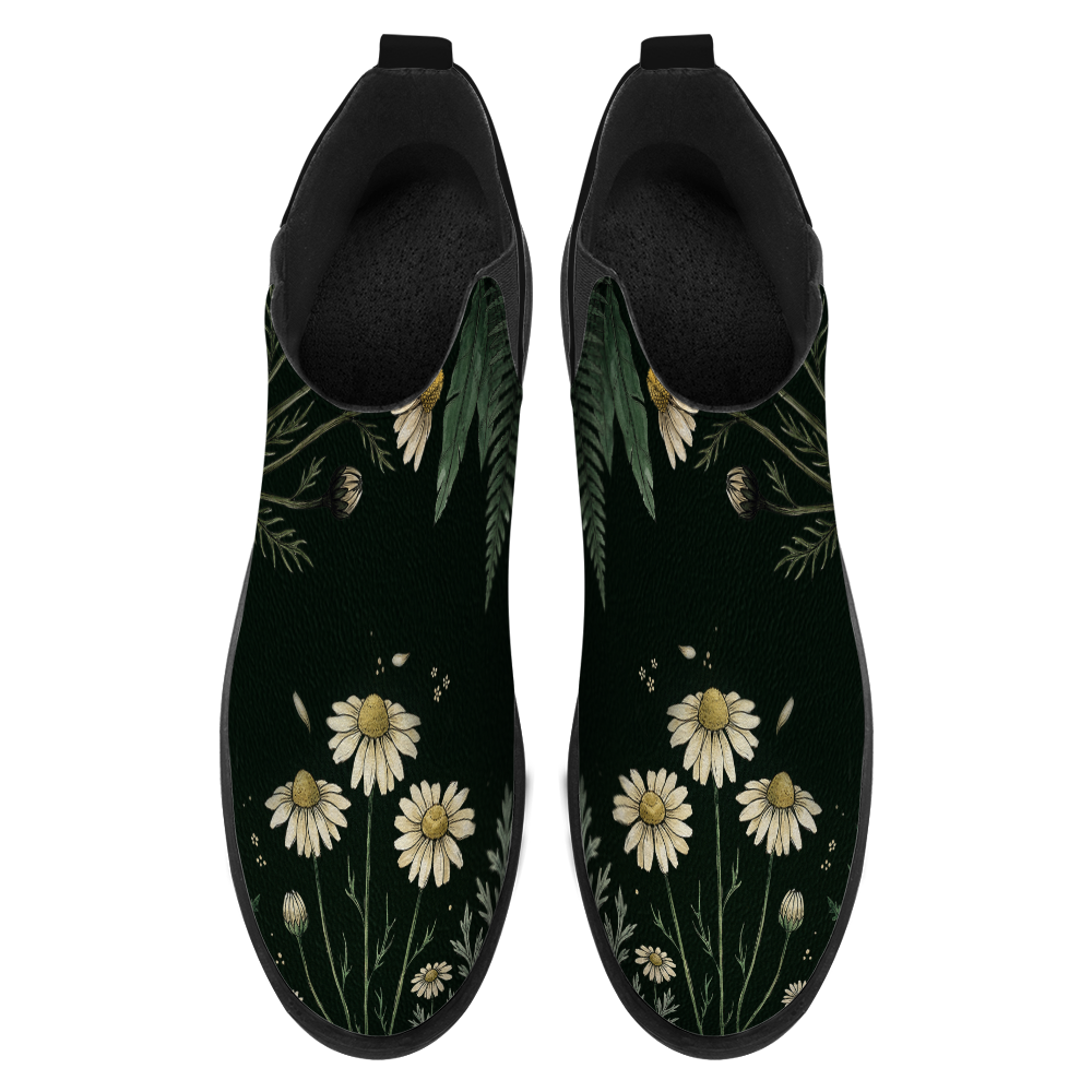 Matricaria Chelsea Boots — top view on white background