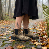 Corvus Chelsea Boots on cobblestone autumn forest path