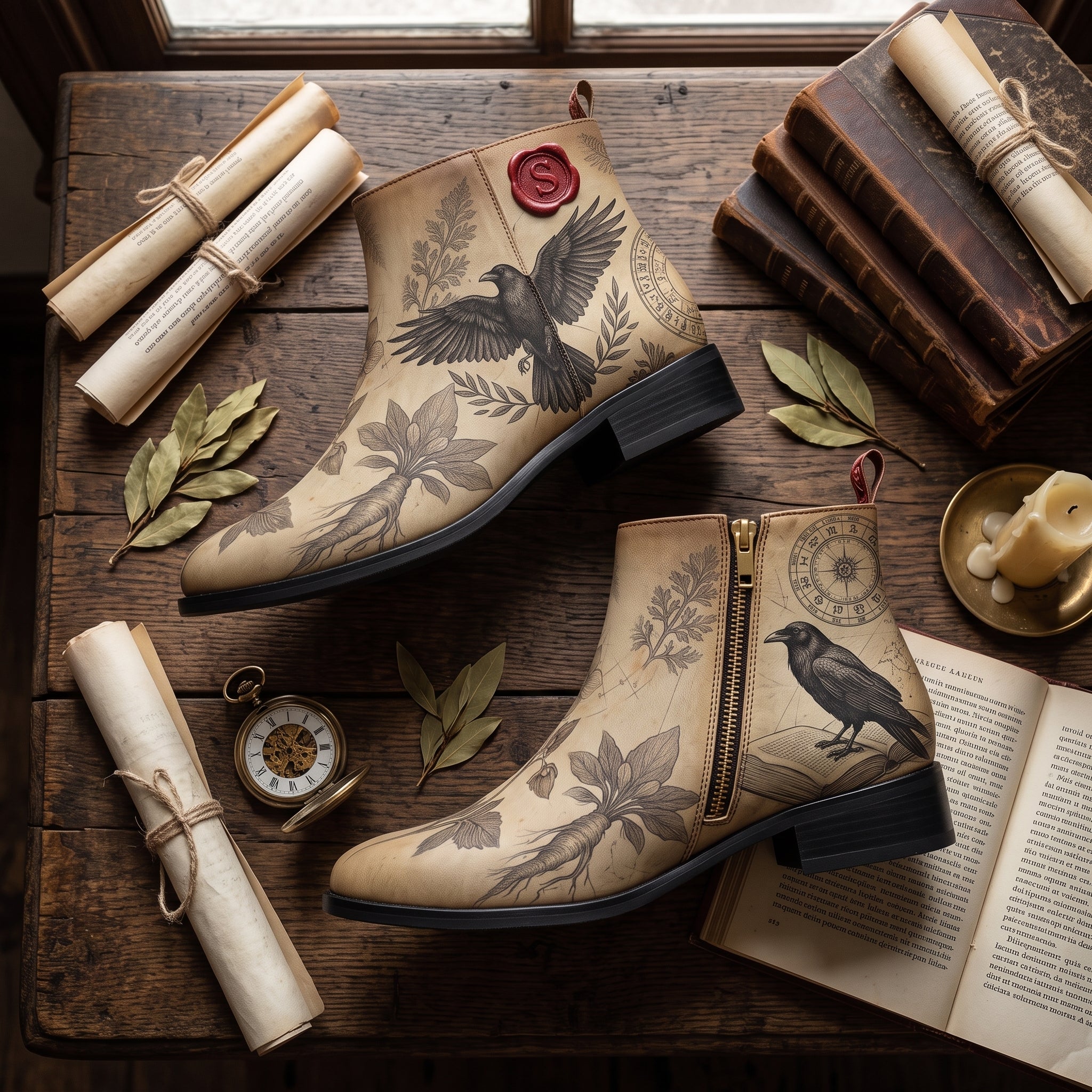 Corvus Fashion Zip Boots — flat lay decor