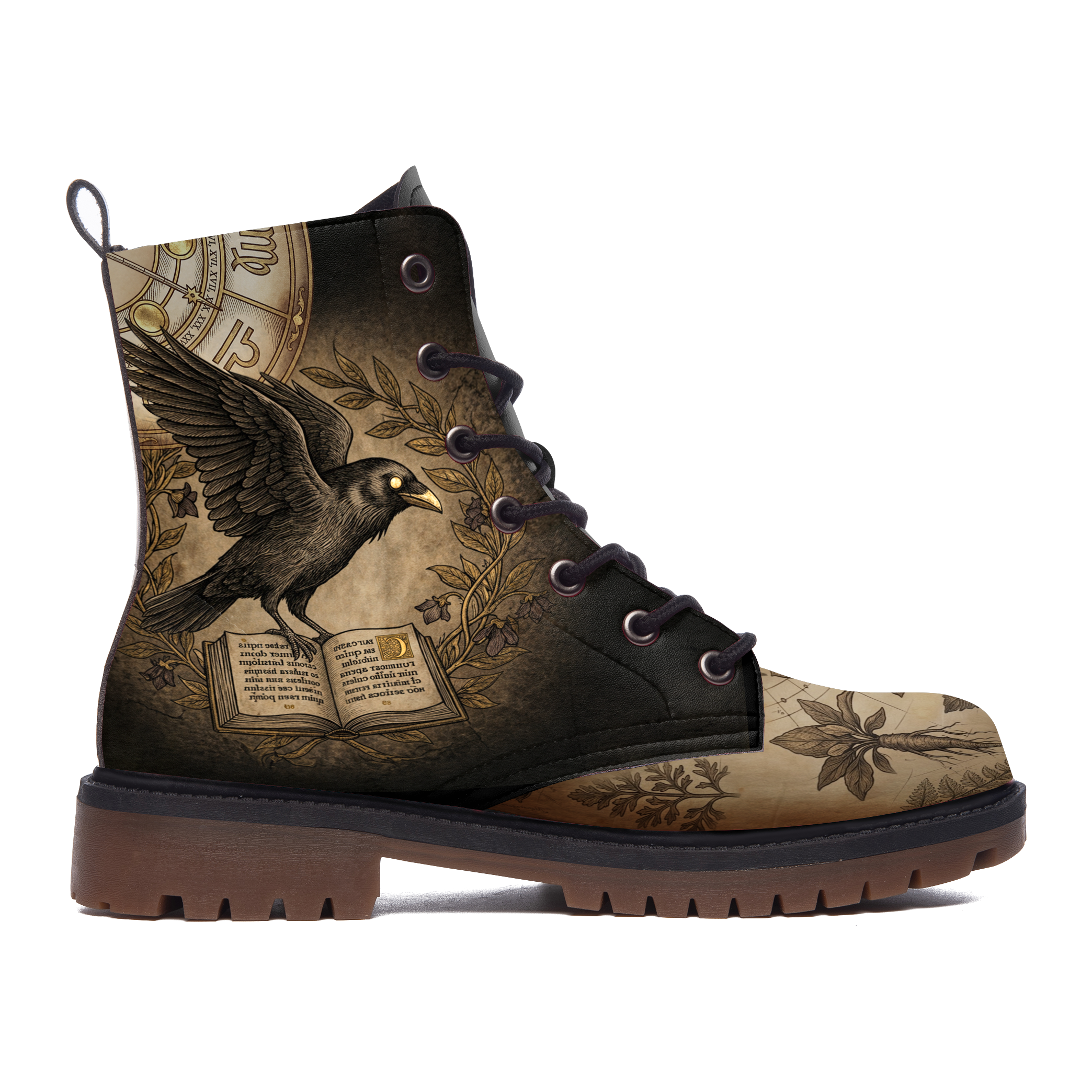 Corvus Leather Boots — outer side view on white