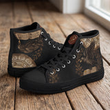 Corvus High Tops — on wood floor