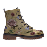 Herbarium Leather Boots — outer side view on white