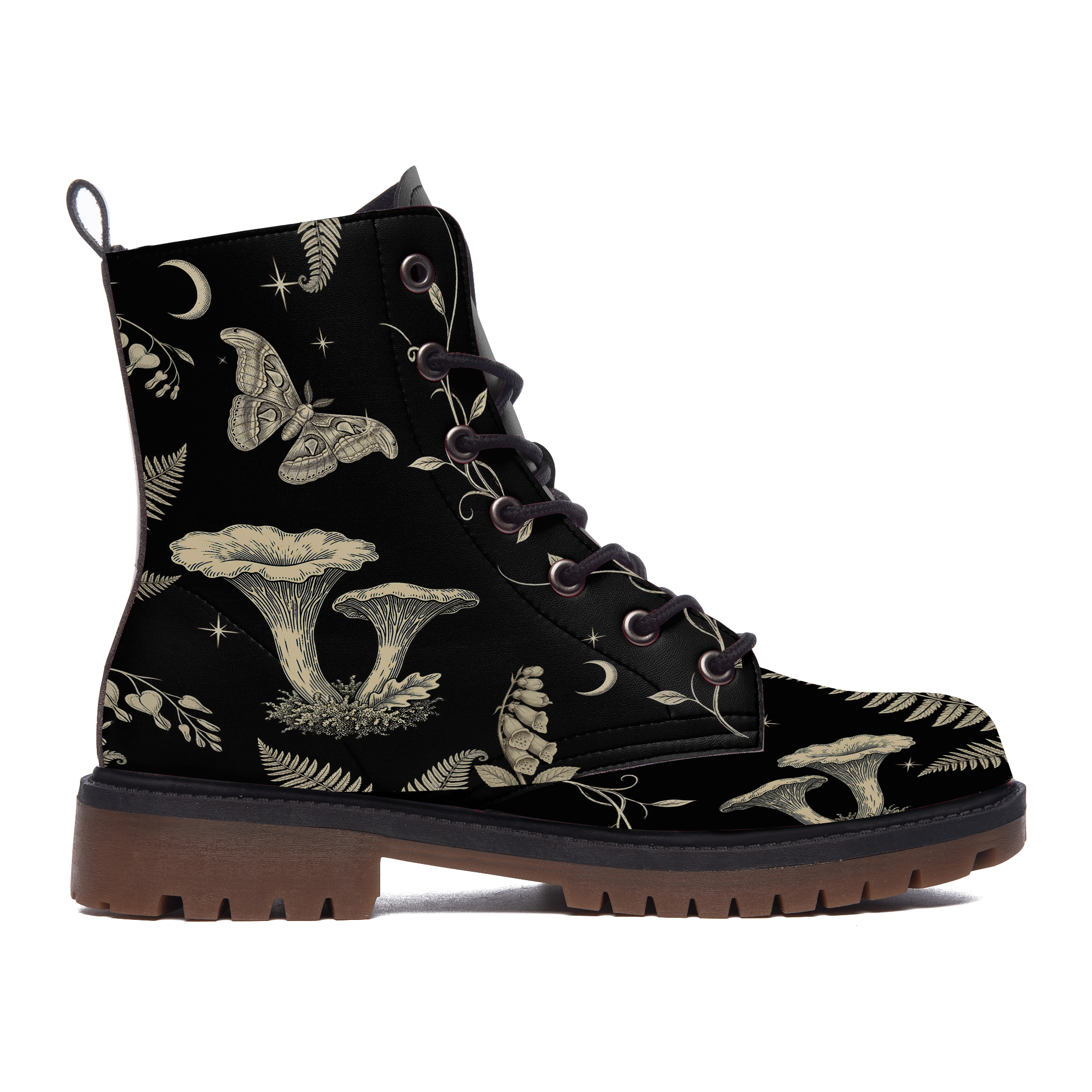 Mycelia Leather Boots — outer side view on white