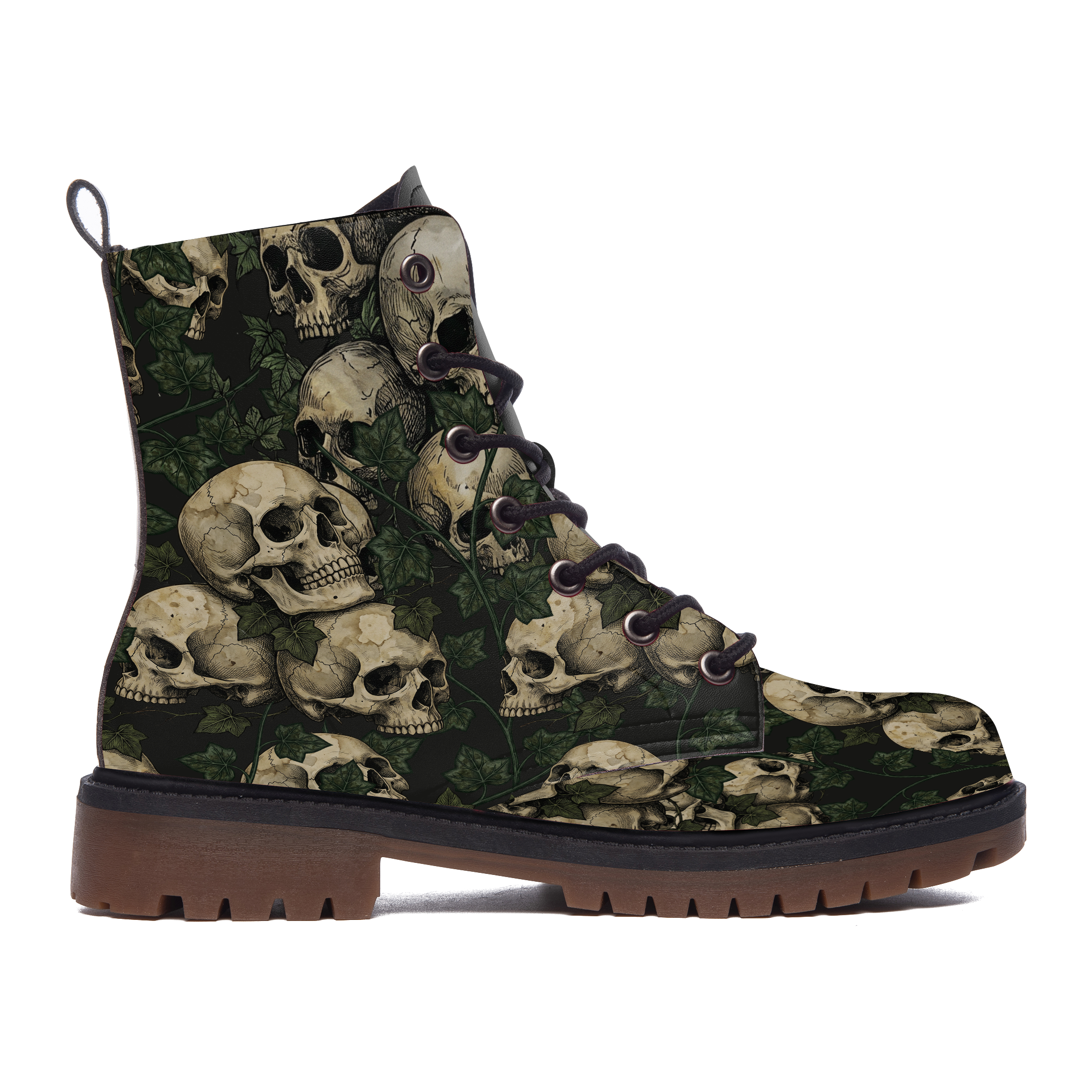 Ossuary Leather Boots — outer side view on white