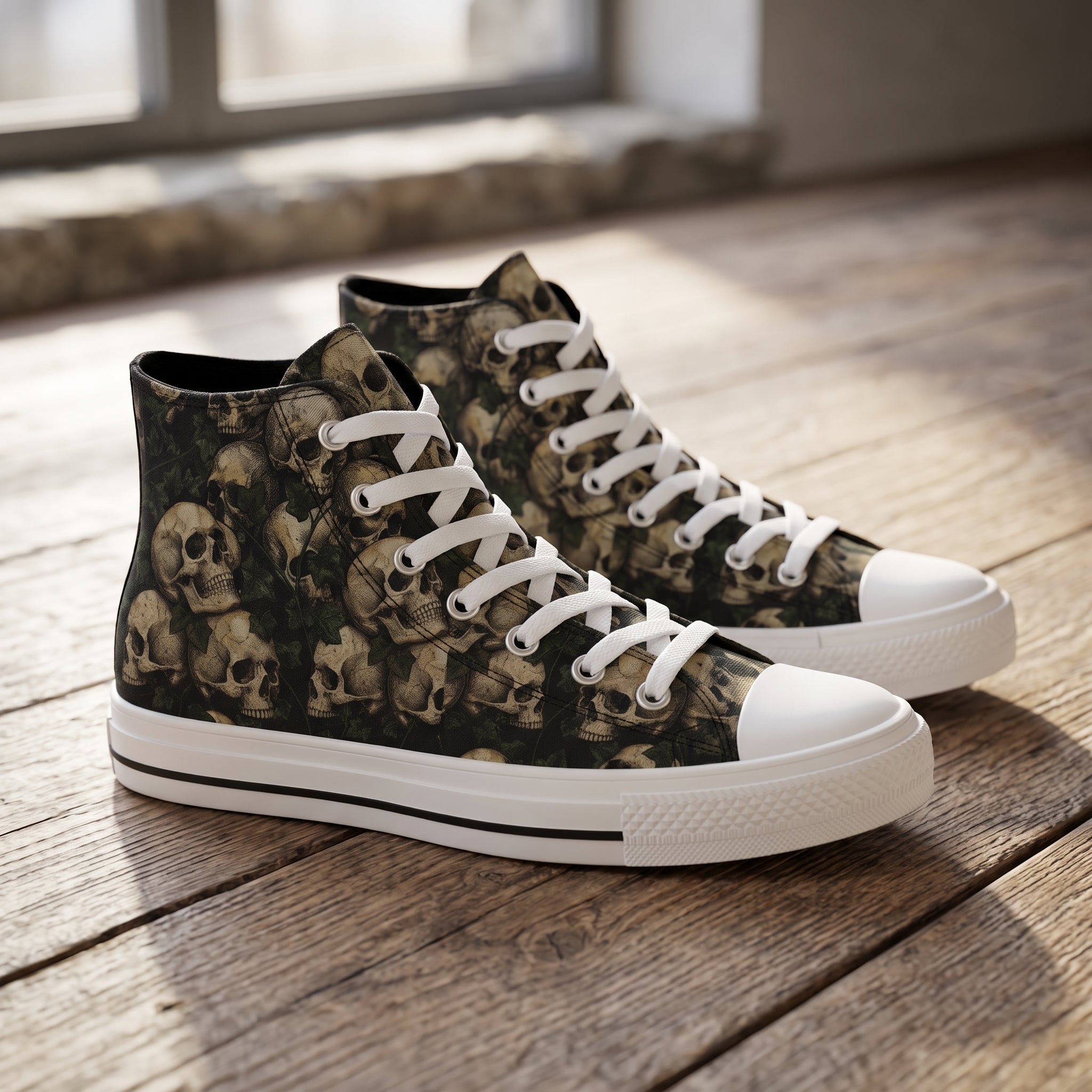 Ossuary High Tops — on wood floor