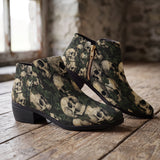 Ossuary Fashion Zip Boots — wood floor lifestyle