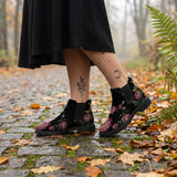 Paeonia Chelsea Boots on cobblestone autumn forest path