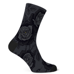 Acherontia Socks — side view dark botanical print