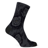 Acherontia Socks — side view dark botanical print