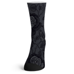 Acherontia Socks — flat lay black charcoal