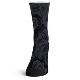Acherontia Socks — flat lay black charcoal