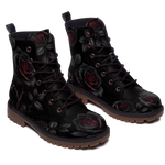 Thornveil Rose Vegan Leather Boots - View 1