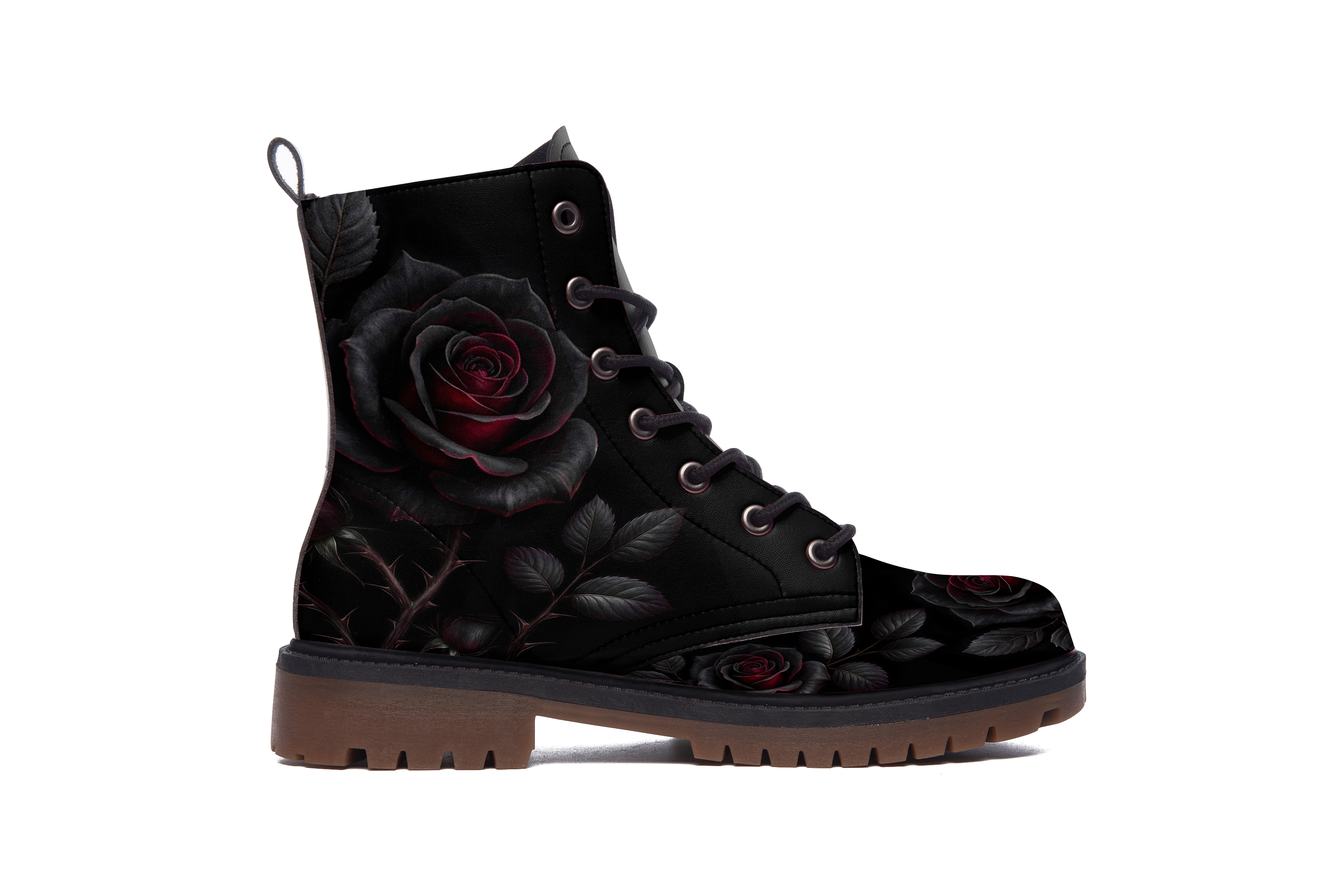 Thornveil Rose Vegan Leather Boots - View 4
