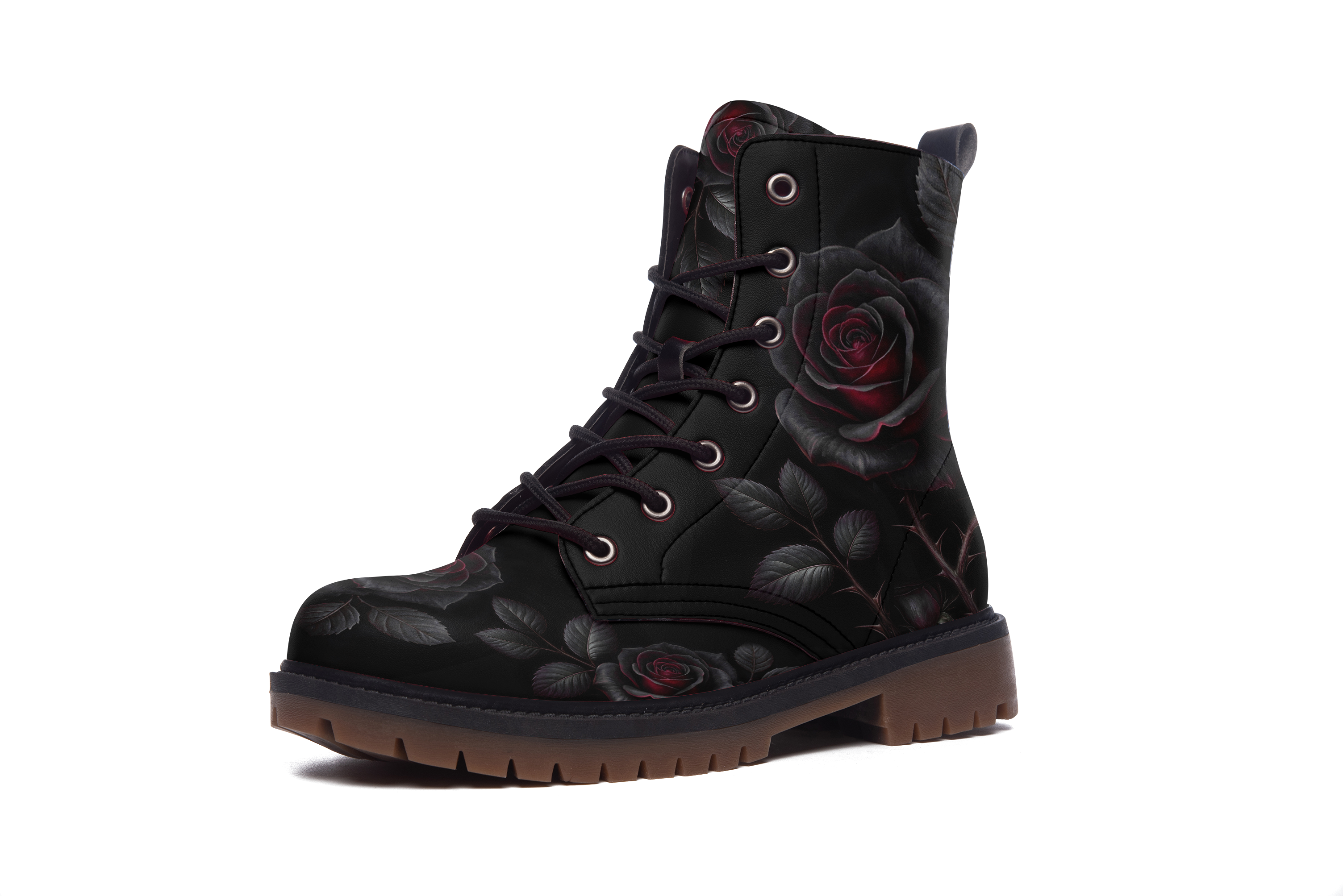 Thornveil Rose Vegan Leather Boots - View 5
