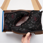 Thornveil Rose Vegan Leather Boots - View 7