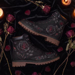 Thornveil Rose Classic Boots - flat decor