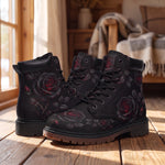 Thornveil Rose Classic Boots - wood floor