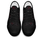 Thornveil Rose Low Tops - gothic black roses with crimson centers on deep black
