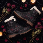 Thornveil Rose Winter Boots - flat decor