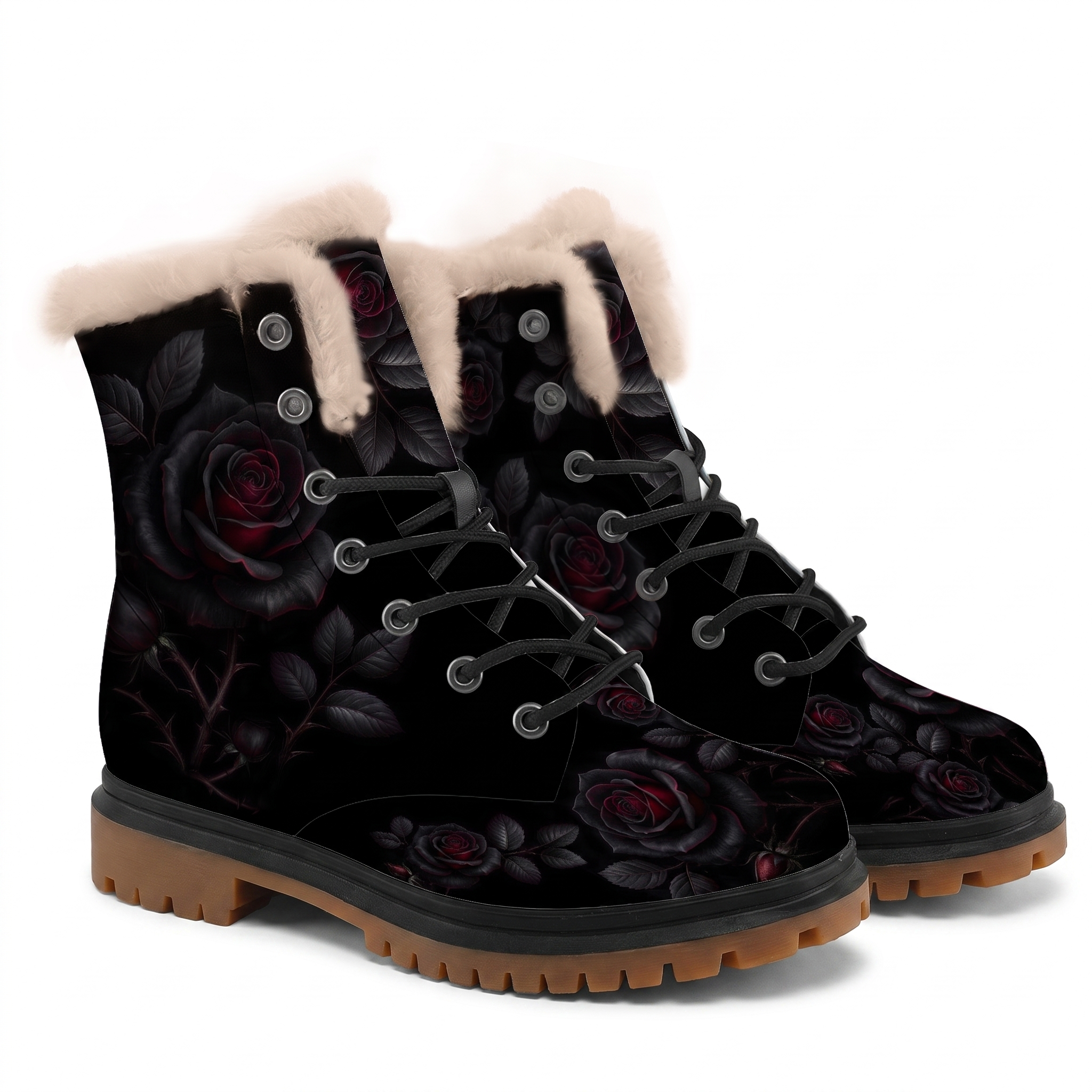 Thornveil Rose Winter Boots - side shot