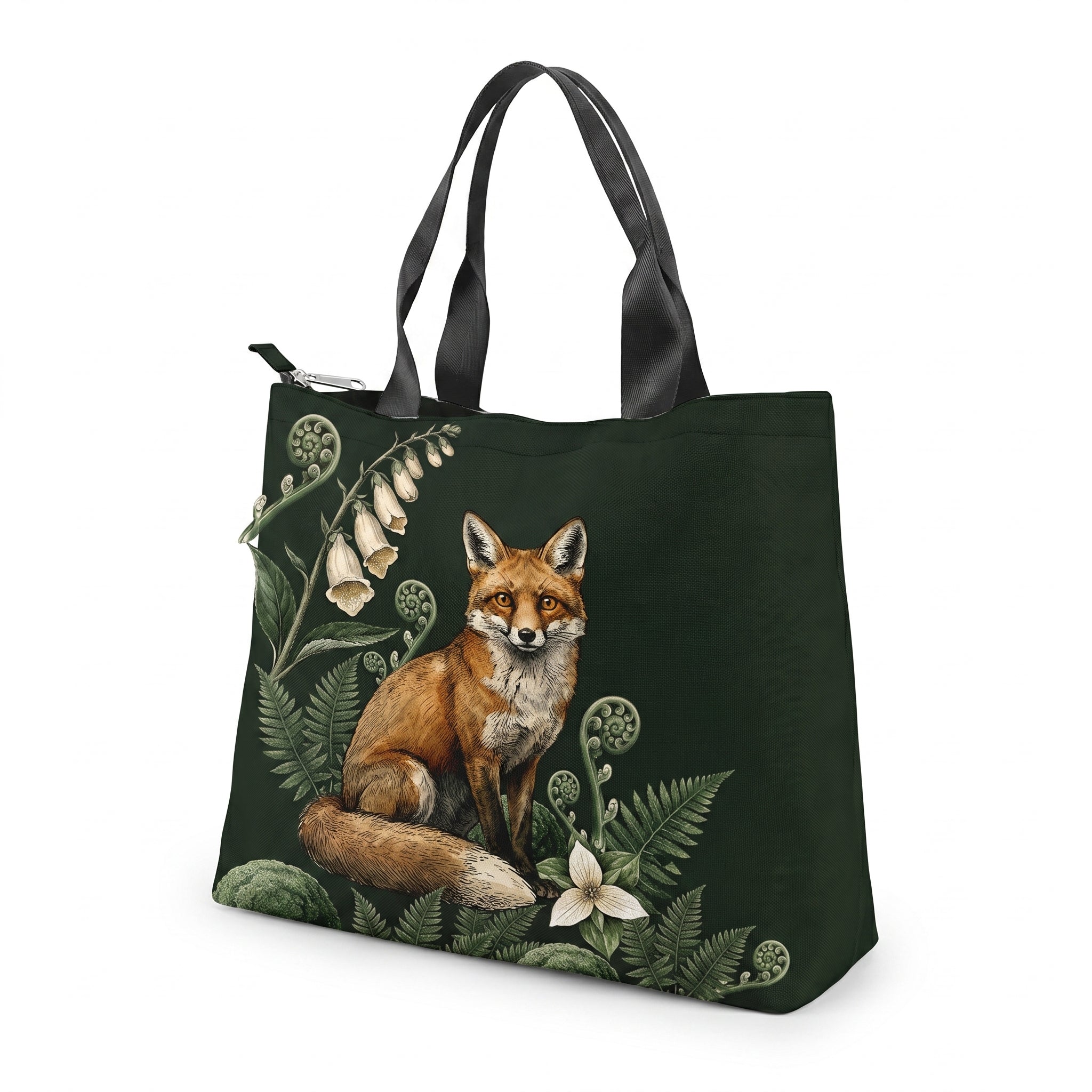 Vulpina Snap Tote Bag — studio flat white background