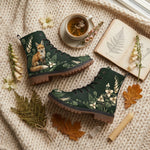Vulpina Vegan Leather Boots — cottagecore goth cozy autumnal scene