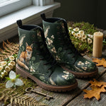 Vulpina boots lifestyle — moody urban rainy night